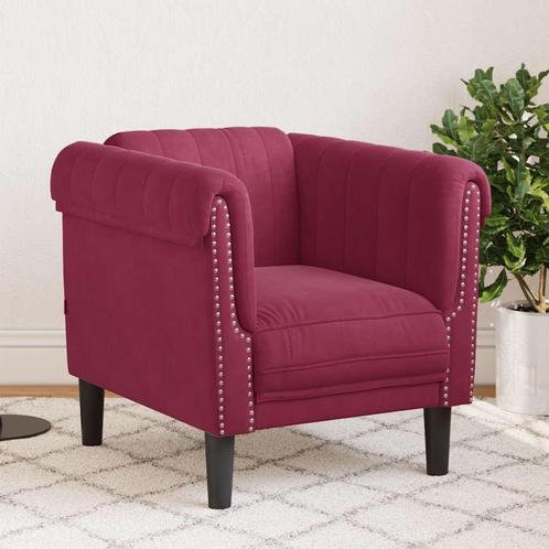 vidaXL Fauteuil fluweel wijnrood, Huis en Inrichting, Banken | Bankstellen, Nieuw, Stof, Eenpersoons, Verzenden