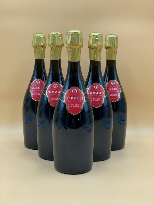 Gosset Grande Reserve Brut - Champagne - 6 Flessen (0.75, Verzamelen, Wijnen