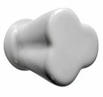 Meubelknop Klaver porselein 33mm wit, Ophalen of Verzenden, Nieuw