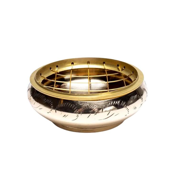 Wierookbrander messing gegraveerd laag, Huis en Inrichting, Woonaccessoires | Overige, Ophalen of Verzenden