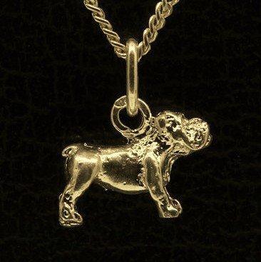 Gouden Engelse Bulldog ketting hanger - klein, Sieraden, Tassen en Uiterlijk, Kettinghangers, Verzenden