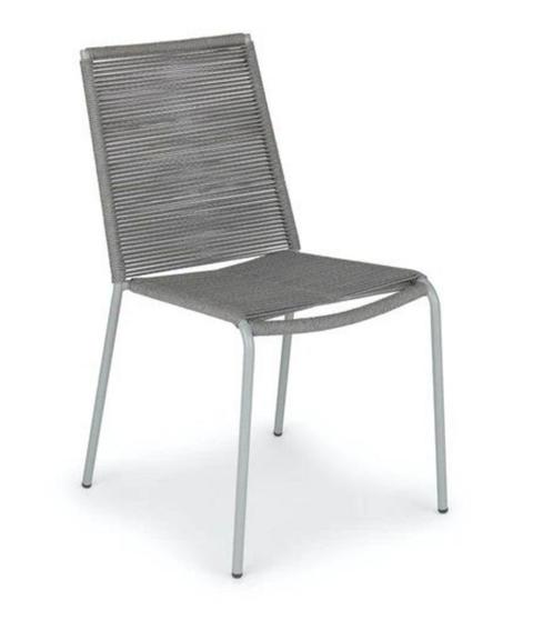 Dining tuinstoel Novara Wicker Aluminium Lichtgrijs The, Tuin en Terras, Tuinstoelen, Verzenden
