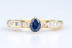 Ring - 18 karaat Geel goud - 0.95ct. tw. Saffier - Diamant, Sieraden, Tassen en Uiterlijk, Ringen, Nieuw