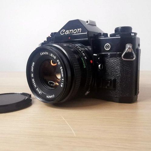 Canon A-1 nero + FD lens: 1,8/50mm + flash +... Single lens, Audio, Tv en Foto, Fotocamera's Analoog