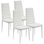 Moderne Eetkamerstoel Loja - 4-Delig - Wit - Kunstleer, Verzenden, Nieuw