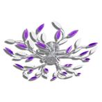 Lamp met kristallen bladeren van acryl voor 5x E14 paars..., Huis en Inrichting, Complete inboedels, Verzenden