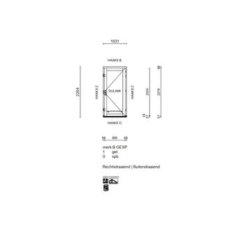 NIEUW | Buitendraaiende deur  | 1031 B | 2204 H beschikbaar voor biedingen