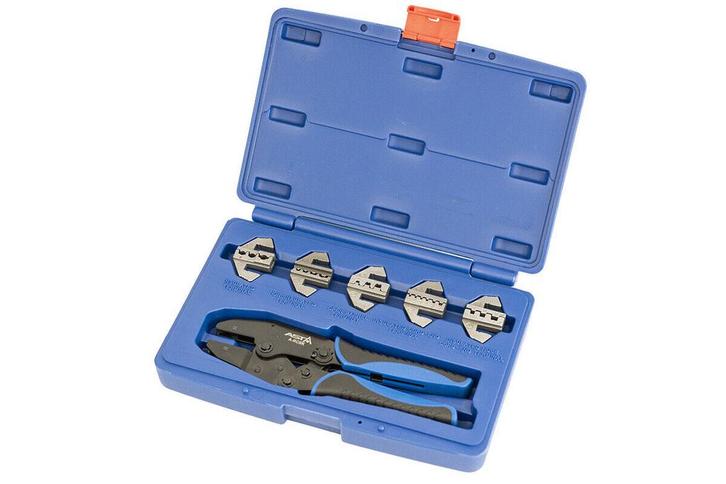 Kabelschoentang Set - 5 Adapters - Krimptang - AMP Tang - AS, Doe-het-zelf en Verbouw, Gereedschap | Handgereedschap, Nieuw, Ophalen of Verzenden