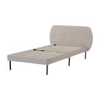 Gestoffeerd bed Porvoo met bedbodem 90x200 cm beige [en.casa, Verzenden, Nieuw