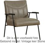 Direct meenemen | Grijze leren retro fauteuil | grijs leer |, Nieuw, Ophalen of Verzenden, Industrieel, 50 tot 75 cm