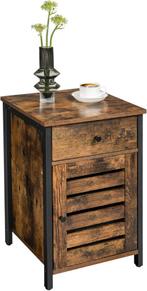 Hoppa! LET063B01 Nachtkastje Bruin/Zwart van €59 voor €33, Ophalen of Verzenden, Nieuw, Minder dan 45 cm, 55 tot 70 cm