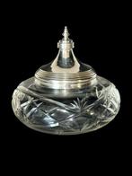 Suikerpot - Bonbonnière - Handgeslepen Kristal & Sterling