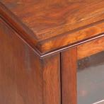 Kleine strakke notenhouten 1-deurs boekenkast of vitrine ca, Ophalen of Verzenden