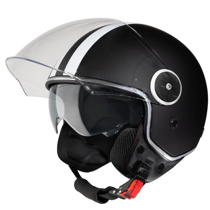 VINZ Arenas - Mat Zwart, Motoren, Kleding | Motorhelmen, S, Jethelm, Verzenden