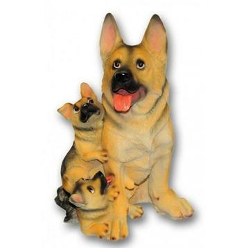 Polystone honden beeldje Duitse Herder met puppies 35 cm -.. beschikbaar voor biedingen