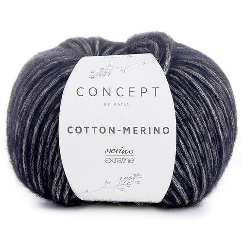 Katia Concept Cotton-Merino - 108 zwart - Katoen/Merino Ga, Hobby en Vrije tijd, Breien en Haken, Ophalen of Verzenden