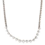 Witgouden choker met diamant 42 cm 18 krt, Verzenden, Zo goed als nieuw, Wit, Goud