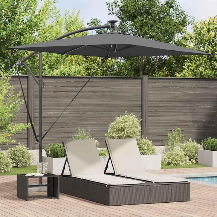 vidaXL Cantilever Banana Parasol Antraciet 294 x 200 x 254, Tuin en Terras, Parasols, Nieuw, 2 tot 3 meter, Verzenden