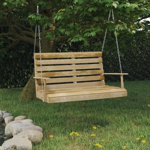 vidaXL Schommelbank 110 cm geïmpregneerd grenenhout, Tuin en Terras, Tuinbanken, Nieuw, Verzenden