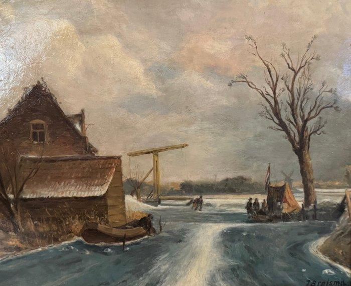 J H Brolsma (1909-1990) - Wintergezicht, Antiek en Kunst, Kunst | Schilderijen | Klassiek