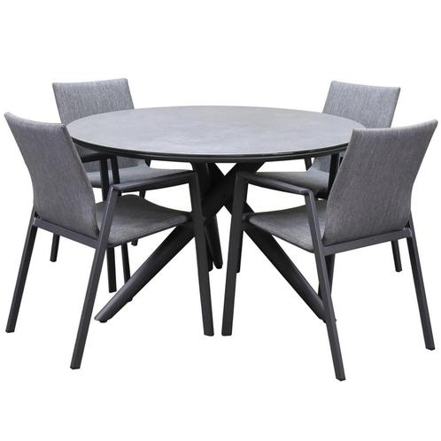 Nancy New Valley dining tuinset 120x75 cm rond 5 delig, Tuin en Terras, Tuinsets en Loungesets, Nieuw, Ophalen of Verzenden