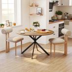 TRUUSK Ronde Eettafel Voor 4 Personen, Ø120 Keukentafel In I, Huis en Inrichting, Tafels | Eettafels, Verzenden, Nieuw
