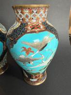Vaas - Keramiek, Messing - Japan - Cloisonne vazen Japan, Antiek en Kunst