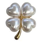Fako Bijoux® - Magnetische Broche - Klavertje Vier Parel -, Sieraden, Tassen en Uiterlijk, Broches, Verzenden, Nieuw