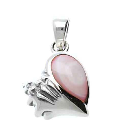 Zilveren Schelp met rose kwarts kettinghanger, Sieraden, Tassen en Uiterlijk, Kettinghangers, Verzenden