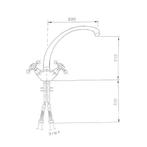Wastafelmengkraan Sapho Antea 2-knop Gebogen Uitloop 20 cm, Ophalen of Verzenden, Nieuw
