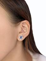 Oorbellen - 18 karaat Witgoud - 0.64ct. tw. Saffier -, Sieraden, Tassen en Uiterlijk, Oorbellen, Nieuw