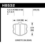 Hawk 06-10 Chevy Corvette (OEM Pad Design) Rear HPS Sreet, Auto-onderdelen, Ophalen of Verzenden, Nieuw