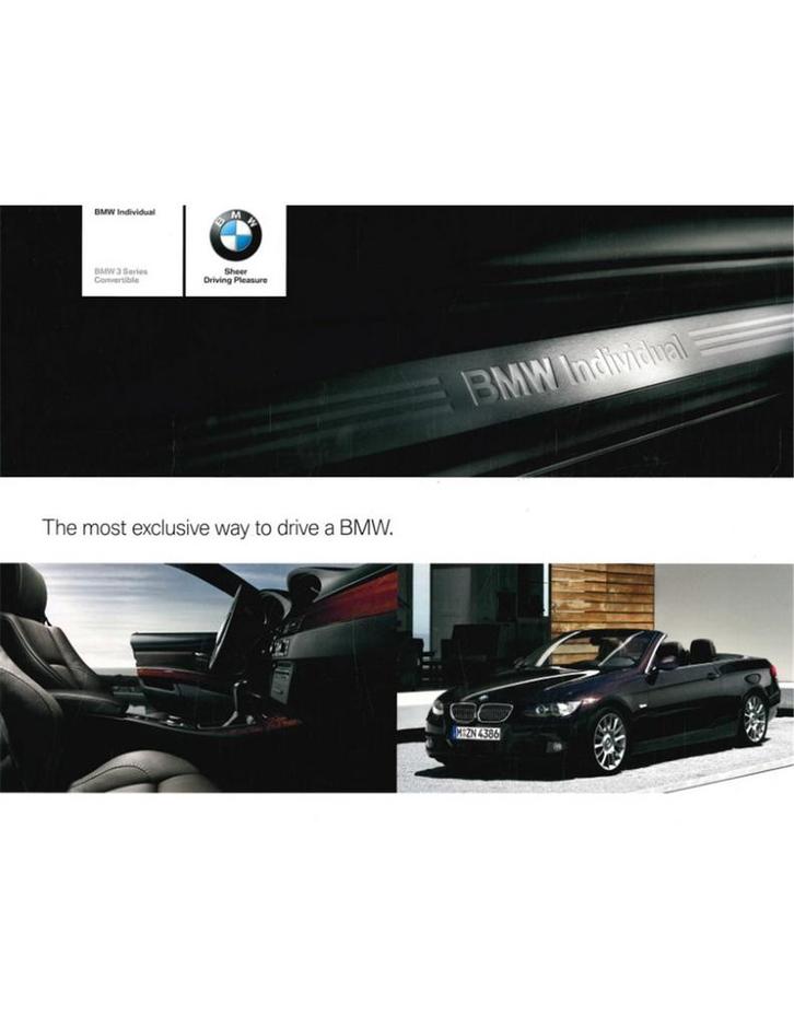 2009 BMW 3 SERIE INDIVIDUAL BROCHURE ENGELS, Boeken, Auto's | Folders en Tijdschriften, BMW