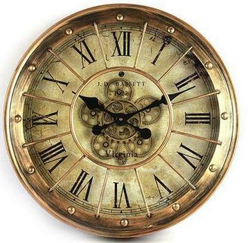 Radar vintage wandklok met draaiende raderen - Div. modellen