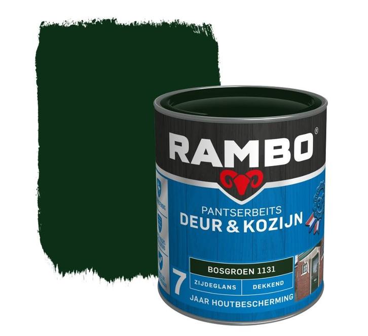 Rambo Pantserbeits Deur & Kozijn Dekkend Bosgroen 0.75L, Doe-het-zelf en Verbouw, Verf, Beits en Lak, Beits, Groen, Nieuw, Minder dan 5 liter
