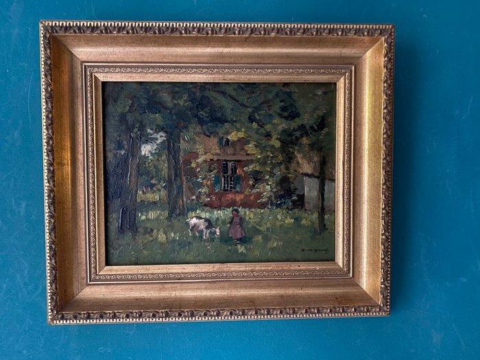 Gerardus de Groot (1878-1947) - Meisje met geitje, Antiek en Kunst, Kunst | Schilderijen | Klassiek