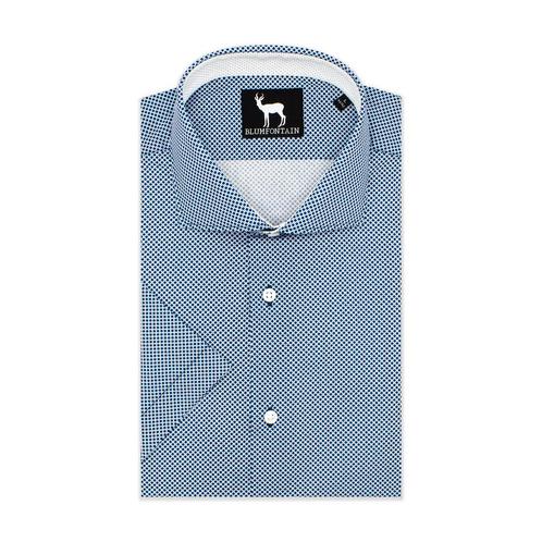 GENTS - Blumfontain korte mouw blauw - M 39/40, Kleding | Heren, Overhemden, Verzenden