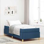 vidaXL Boxspring bed met matras Blauw en Wit 90 x 190 cm, Huis en Inrichting, Verzenden, Nieuw, Blauw, Stof
