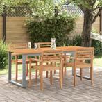 vidaXL Tuintafel 160x80x75 cm staal en massief acaciahout, Verzenden, Nieuw, Metaal