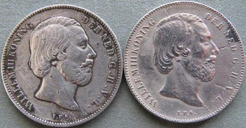 Nederland. Willem III. 1/2 Gulden 1863 en 1864 (Zonder, Postzegels en Munten, Munten | Nederland