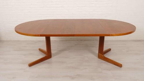 Vintage ronde eettafel | Teak | Uitschuifbaar, Huis en Inrichting, Tafels | Eettafels, Ophalen of Verzenden