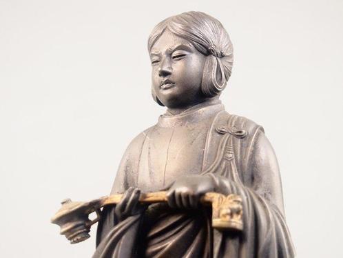Brons, Standbeeld van prins Shotoku - With seal Takamura, Antiek en Kunst, Antiek | Overige Antiek