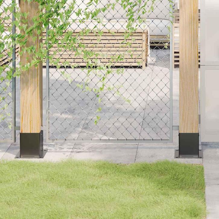 vidaXL Paonderstellen vierkant 4 st 121x121 mm gepoedercoat, Tuin en Terras, Palen, Balken en Planken, Nieuw, Verzenden