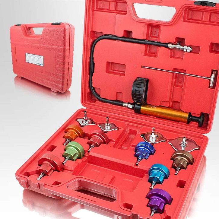 Koelsysteemtester / meetapparaat 14-delig Incl. Koffer & toe, Auto diversen, Autogereedschap, Nieuw, Verzenden