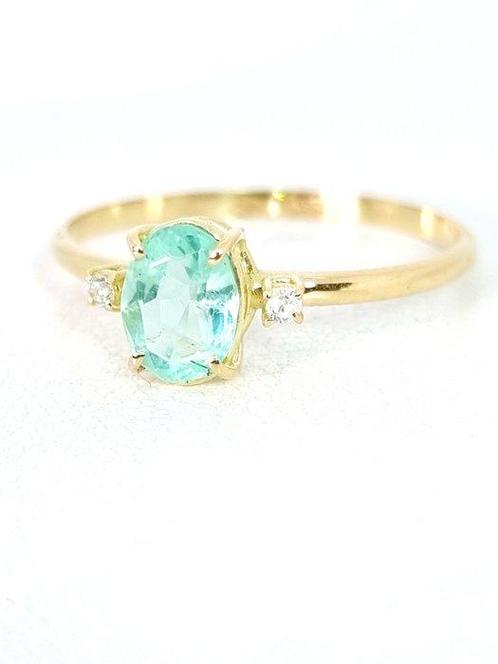 Zonder Minimumprijs - Ring - 18 karaat Geel goud Smaragd -, Sieraden, Tassen en Uiterlijk, Ringen