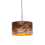 Moderne hanglamp zwart met kap luipaard 35 cm - Combi, Nieuw, Overige materialen, Modern, 75 cm of meer