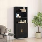 vidaXL Highboard Zwart Eiken 69.5x34x180 cm Geengineerd Hout, Verzenden, Nieuw, 50 tot 100 cm, Minder dan 100 cm