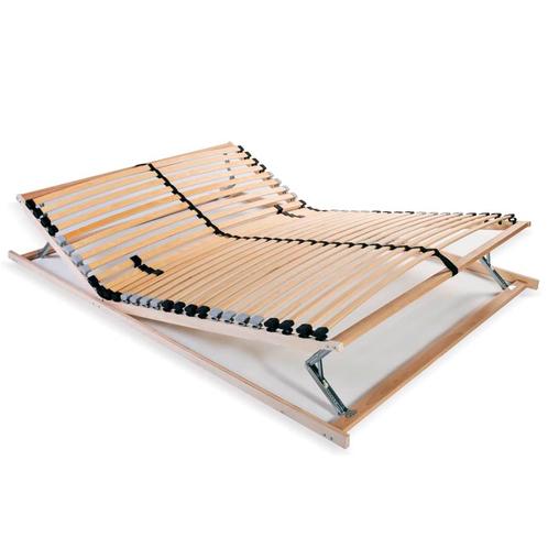 vidaXL Lattenbodem met 28 latten 7 zones 140x200 cm, Huis en Inrichting, Slaapkamer | Bedden, 140 cm, 200 cm, Bruin, Tweepersoons