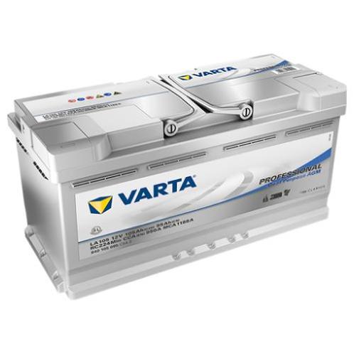 Varta LA105 AGM accu 12 volt 105 ah Dual Purpose, Caravans en Kamperen, Camper-accessoires, Nieuw, Ophalen of Verzenden