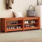 vidaXL Schoenenbank met plank met opslag Wasbruin 160 x 36,5, Huis en Inrichting, Verzenden, Nieuw
